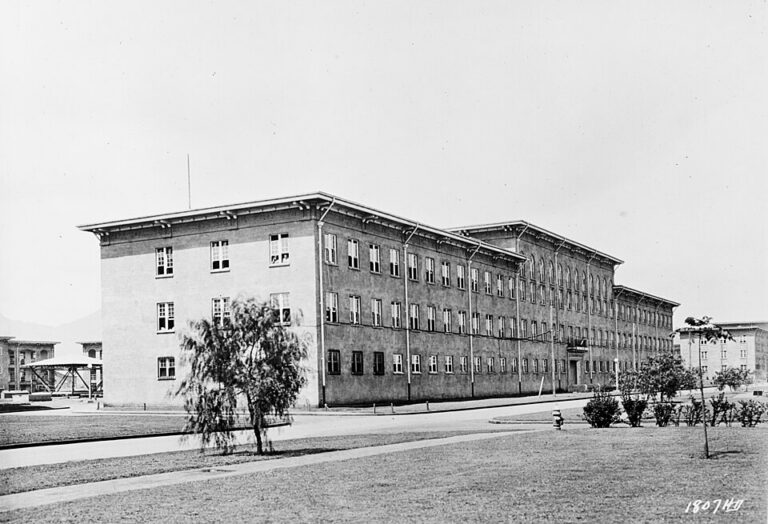 Historical black-and-white photograph of Schofield Barracks in 1925